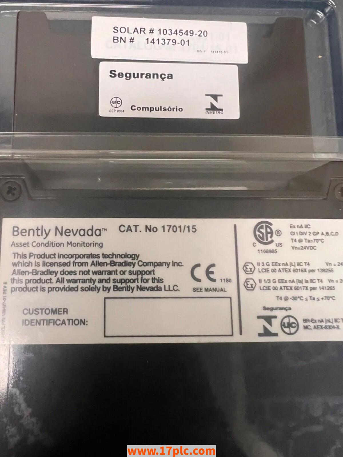 1701/15 141379-01模块 品牌 本特利Bently Nevada 产地美国 全新原装进口正品原厂 现货现发 品牌 自动化模块